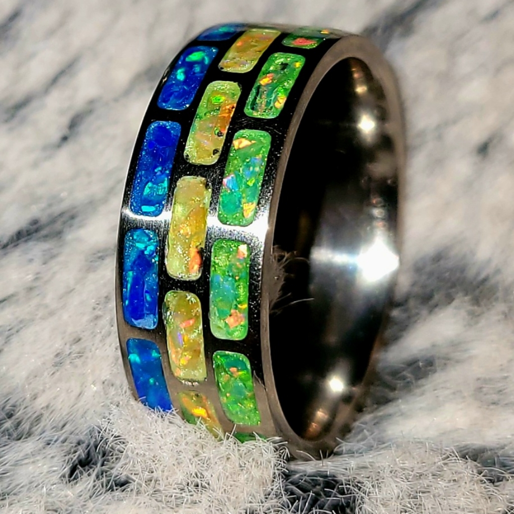 Custom Made Opal Brick Ring